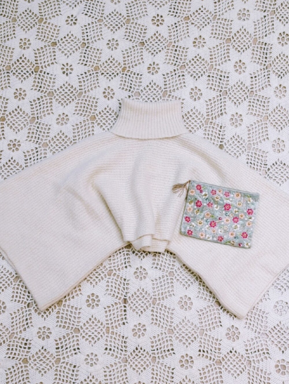 NWT Zara Alpaca Wool Blend Turtleneck Buttercream Kimono Sleeve Sweater